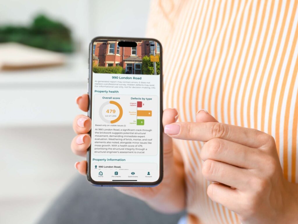Property inspection report displayed on phone