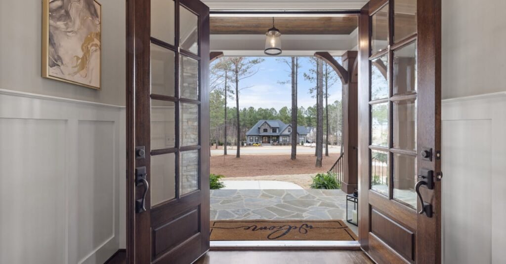 Front door entrance of a property during a viewing
