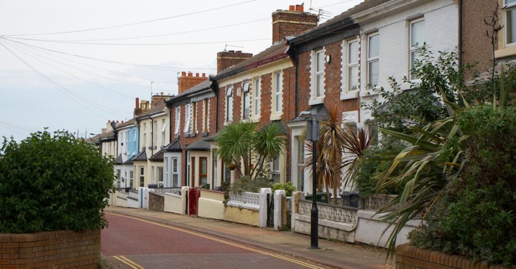 Row of suburban houses on a UK residential street