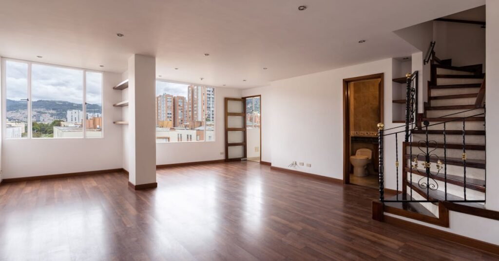 Modern rental apartment interior for condition documentation