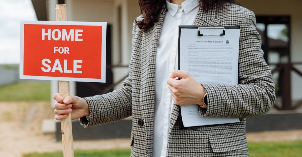 Estate agent conducting a house valuation